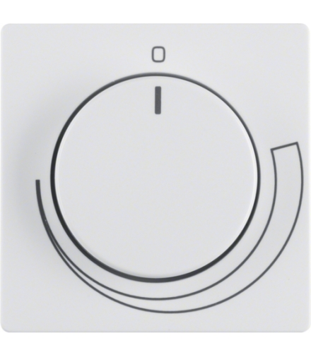 Q.x Płytka czołowa z pokrętłem regulacyjnym do regulatora obrotów, biały, aksamit Berker 11376079