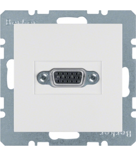 B.x/S.1 Gniazdo VGA, zaciski śrubowe, biały, połysk Berker 3315418989