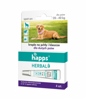 Krople na pchły i kleszcze dla dużych psów Happs Herbal Bros CEN-67234