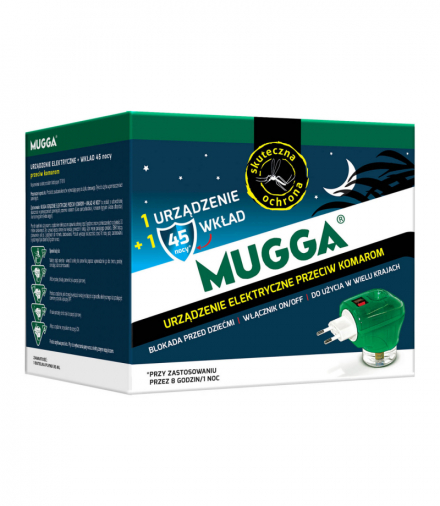 Urządzenie elektryczne z wkładem na komary Mugga 45 nocy 35ml Mugga CEN-78647