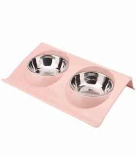 Podwójna miska dla psa kota pink ATL DA119A