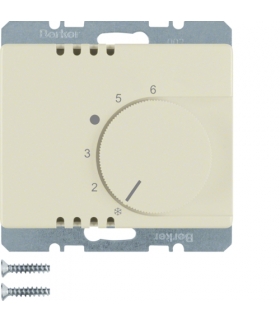 Arsys Regulator temperatury pomieszczenia z zestykiem zmiennym i elementem centralnym, kremowy Berker 20260002