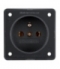 Integro Flow Gniazdo z uziemieniemz podwyższona ochroną styków, mechanizm, czarny, mat Berker 9619505