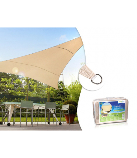 Żagiel ogrodowy zacieniacz UV poliester 4m trójkąt GreenBlue GB501 kremowy hydrofobowa powierzchnia GreenBlue CEN-36506