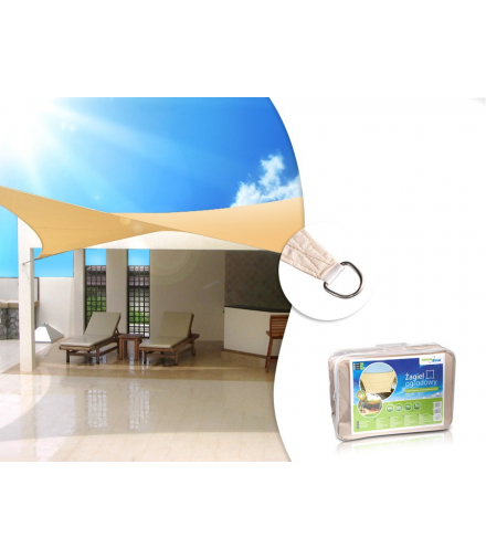 Żagiel ogrodowy zacieniacz UV GreenBlue, poliester, 5m kwadrat, kremowy, hydrofobowa powierzchnia, GB505 GreenBlue CEN-36510