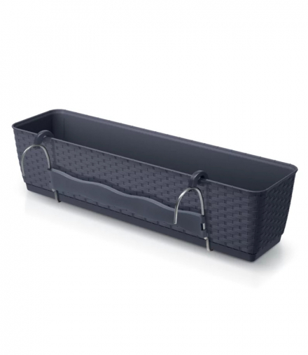 Doniczka z hakami Ratolla Case DRL600PW antracyt Prosperplast CEN-78040