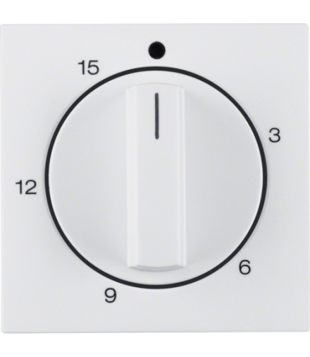 B.x/S.1 Płytka czołowa z pokrętłem regulacyjnym do mechanicznego łącznika czasowego 0-15 min, biały, połysk Berker 16328989