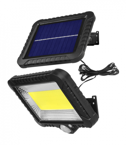 Solarny naświetlacz LED z czujnikiem ruchu, IP44, 5W, 400lm, 6000K, akumulator litowy 1300 mAh, 5,5V DC MCE438 Maclean CEN-71273