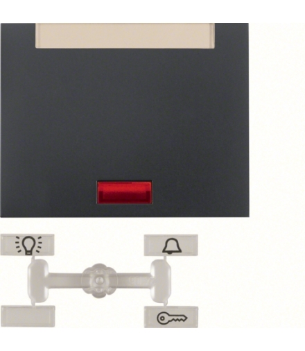 K.1 Klawisz z 5 dołączonymi soczewkami i polem opisowym do łącznika 1-klawiszowego, antracyt mat, lakierowany Berker 14157106
