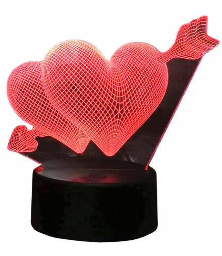 Lampka nocna serce 3D LED ATL ZD98E