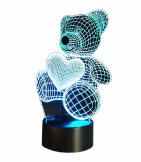 Lampka nocna miś 3D LED ATL ZD98J