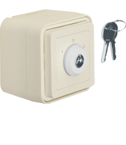 W.1 Łącznik na klucz z zamkiem, klucz wyjmowalny w 3 pozycjach, kompletny, IP55, biały Berker 32723512