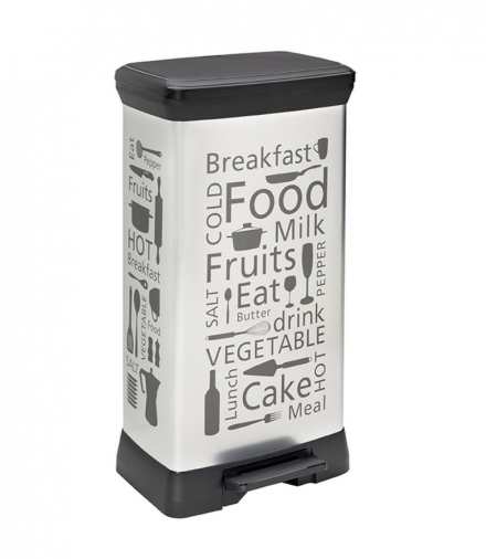 Kosz na śmieci metalowy z pedałem Curver Kitchen srebrny Curver CEN-45916