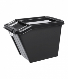 Pojemnik z pokrywą PlastTeam ProBox Recycle QR 58L pochyły czarny PLAST TEAM CEN-63852