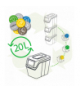 Zestaw koszy do segregacji Sortibox 3x20L szare ISWB20S3 Prosperplast CEN-68347