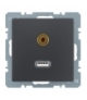 Q.x Gniazdo USB/3,5mm audio, antracyt, aksamit lakierowany Berker 3315396086