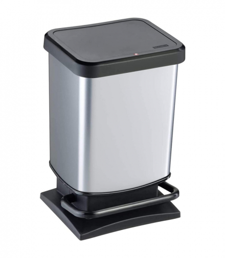 Kosz na śmieci z pedałem Rotho Paso 20L srebrny Rotho CEN-70321