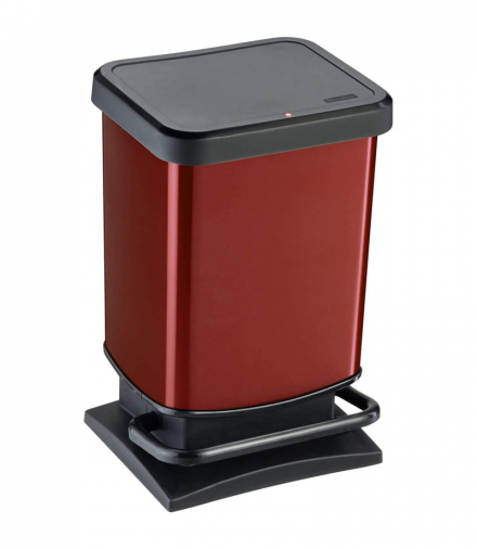 Kosz na śmieci z pedałem Rotho Paso 20L czerwony metalizowany Rotho CEN-74551