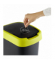 Kosz na śmieci swing Rotho Twist 10L czarno-limonkowy Rotho CEN-80789