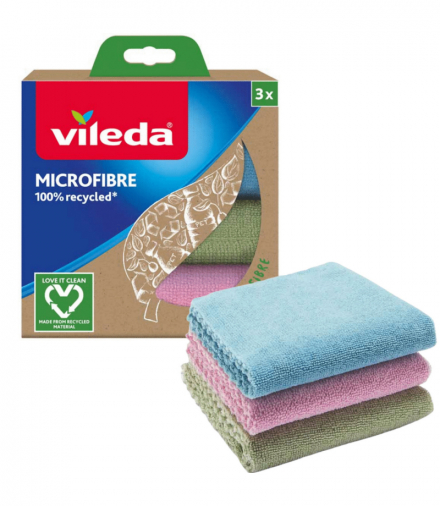 Zestaw 3 ścierek Vileda Mikrofibra 100% Recycled Vileda CEN-74851