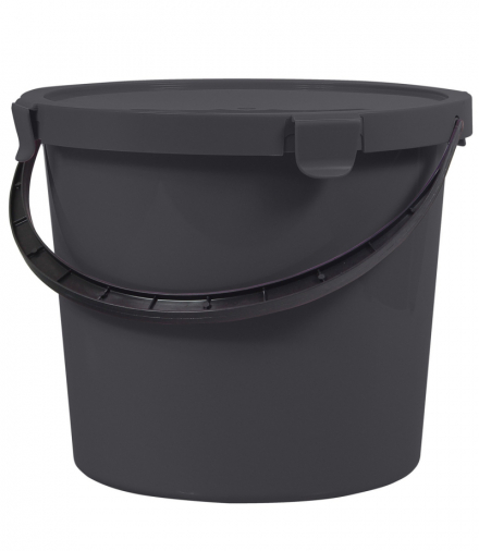 Wiadro z pokrywą Plast Team Berry 10L ciemnoszare PLAST TEAM CEN-59976