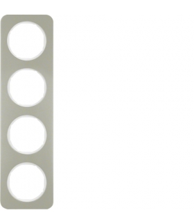 R.1 Ramka 4-krotna, stal szlachetna/biały Berker 10142114