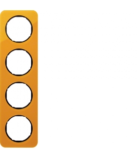 R.1 Ramka 4-krotna, akryl pomarańczowy przezroczysty/czarny Berker 10142334