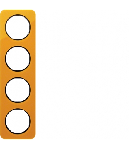 R.1 Ramka 4-krotna, akryl pomarańczowy przezroczysty/czarny Berker 10142334