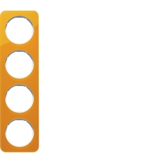 R.1 Ramka 4-krotna, akryl pomarańczowy przezroczysty/biały Berker 10142339