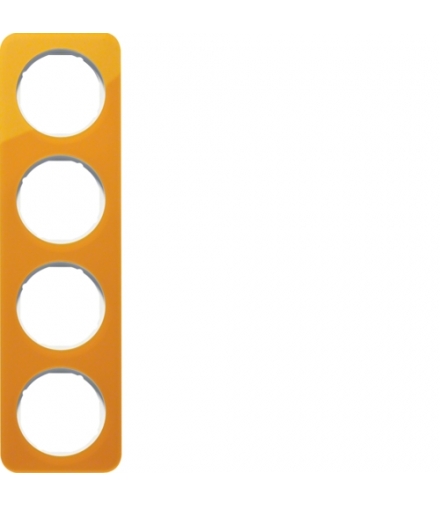 R.1 Ramka 4-krotna, akryl pomarańczowy przezroczysty/biały Berker 10142339