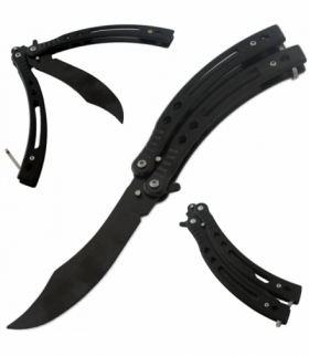 Nóż motylkowy treningowy czarny ATL AG530E