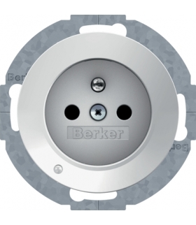 R.1/R.3 Gniazdo z uziemieniem z podświetleniem orientacyjnym LED, biały Berker 6765102089