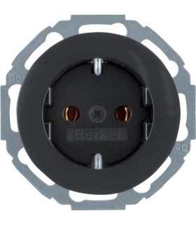R.classic Gniazdo SCHUKO, samozaciski, czarny, połysk Berker 47552045