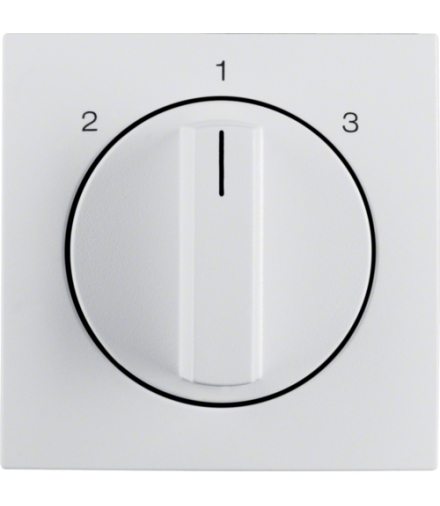 S.1/B.3/B.7 Płytka czołowa z pokrętłem do łącznika 3-pozycyjnego bez pozycji zerowej, biały Berker 10841909