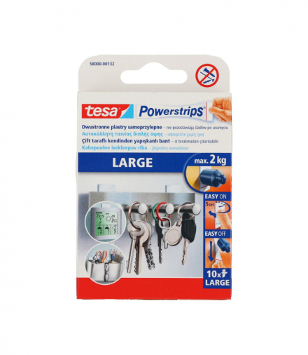 Plastry samoprzylepne powerstrips 10szt. duże do 2 kg Tesa H5800032