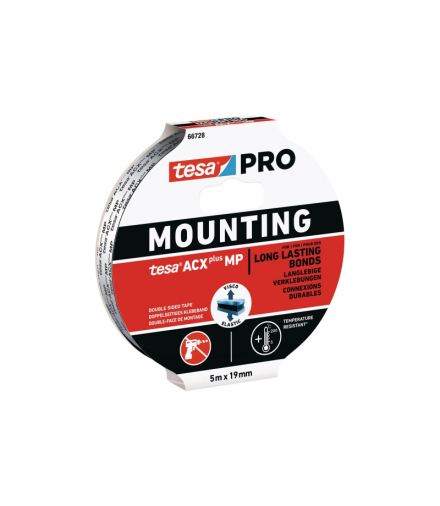 Taśma montaż.dwustr.pian.acx+mp 5m:19mm czarna pro Tesa H6672805