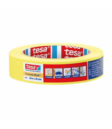 Taśma malarska precyz.extra cienka 0.09mm 50m:25mm,żół Tesa H0433401