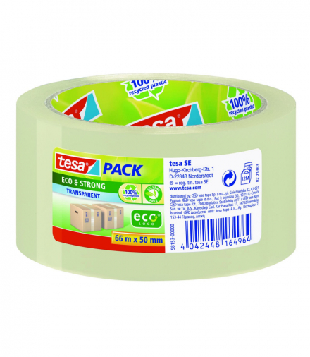 Taśma pakowa eco 66m:50mm transparent Tesa H5815300