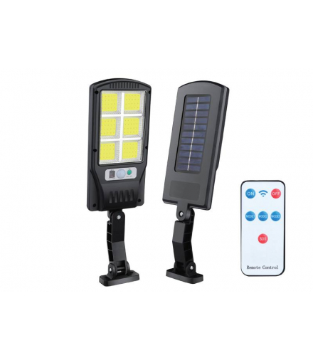 Lampa solarna LTC 6xCOB 6W z czujnikiem ruchu,zmierzchu, pilot z akumulatorem 1200mAh LXTQ046