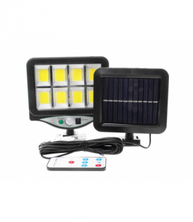 Naświetlacz LED LTC z panelem solarnym 8W,8xCOB ,100lm czujnik ruch,zmierzchu,pilot z akumulatorem 1200mAh LXTQ058
