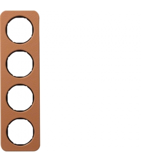 R.1 Ramka 4-krotna, skóra/czarny Berker 10142364