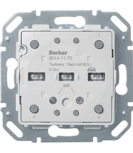KNX e/s Q.x/K.x Moduł przycisku 1-kr z portem mag., diod. LED RGB i czuj. temp.