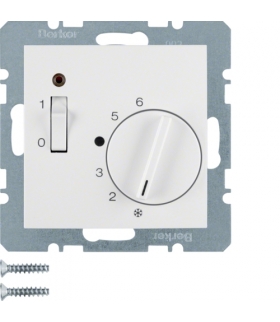 B.Kwadrat Reg. temp. pom. 24 V st. zw., el. centr., łącznikiem i diodą, biały