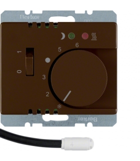 Arsys Regulator temperatury podłogowej z zestykiem zwiernym, elementem centralnym i łącznikiem, brązowy Berker 20340001