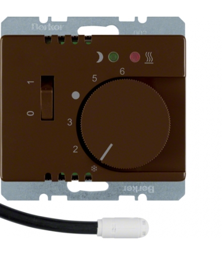 Arsys Regulator temperatury podłogowej z zestykiem zwiernym, elementem centralnym i łącznikiem, brązowy Berker 20340001