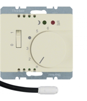 Arsys Regulator temperatury podłogowej z zestykiem zwiernym, elementem centralnym i łącznikiem, kremowy Berker 20340002