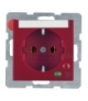 S.1/B.3/B.7 Gniazdo SCHUKO z ochroną przepięciową i polem opisowym, czerwony Berker 41081962