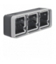 W.1 Adapter natynkowy 3-kr poziomy, 2 wejścia, IP55, szary Berker 6019303505