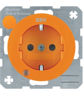 R.1/R.3 Gniazdo SCHUKO z diodą kontrolną LED pomarańczowy, połysk Berker 41102007