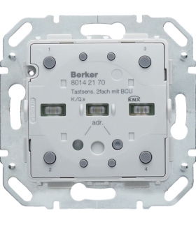 KNX e/s Q.x/K.x Moduł przycisku 2-kr z portem mag., diod. LED RGB i czuj. temp.